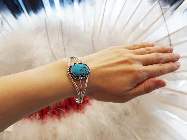 画像5: ナバホ　キングマンターコイズ　バングル (5)