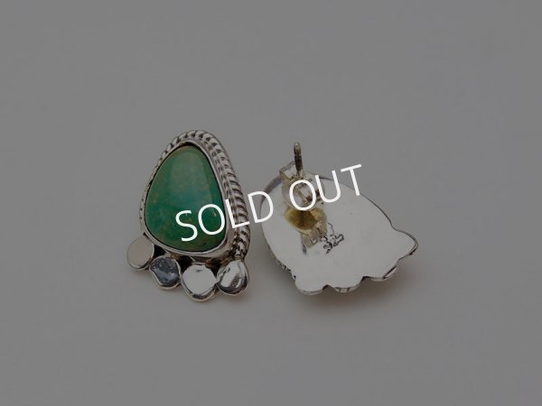 画像3: ナバホ　グリーンターコイズ　ピアス (3)