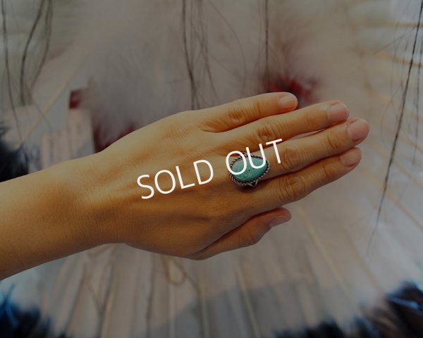 画像5: ナバホ　ティアドロップ　ターコイズ　リング (5)