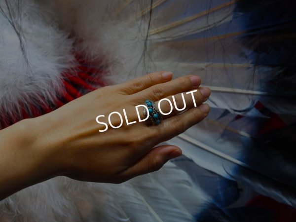 画像5: ナバホ　Ｖ字デザイン　ターコイズリング (5)