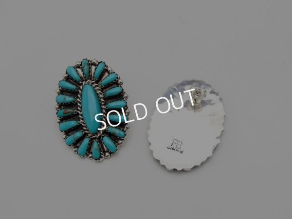画像3: Pamela Benally　ターコイズ　クラスター　ピアス  (3)