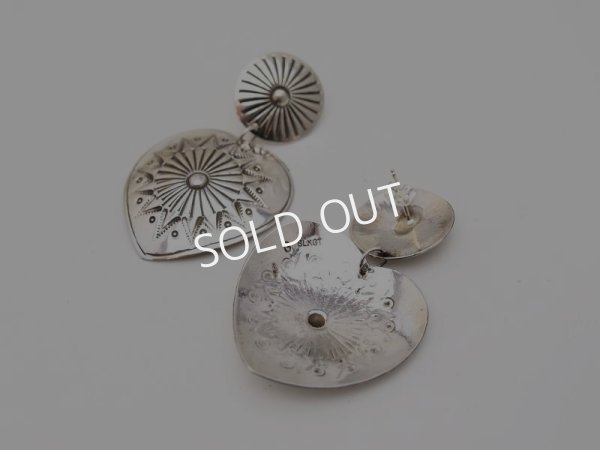 画像3: ナバホ　スタンプワーク　ハートピアス (3)