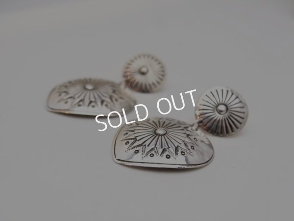 画像2: ナバホ　スタンプワーク　ハートピアス (2)