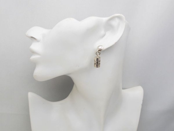 画像4: ナバホ　スタンプワーク　ボックス　ダングルピアス (4)