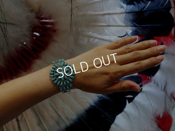 画像5: Pamela Benally　ターコイズ　クラスターバングル (5)