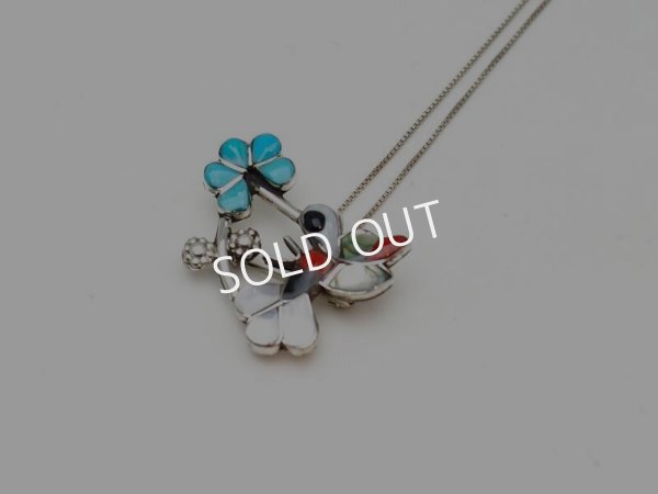 画像2: ズニ　ハミングバード　インレイペンダント (2)