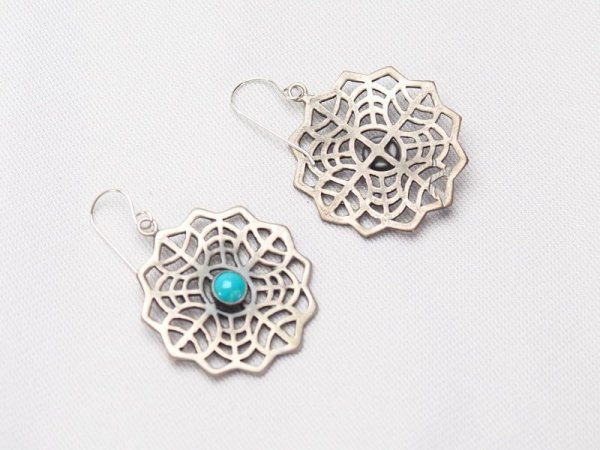 画像3: ナバホ　ターコイズ　ダングルピアス (3)