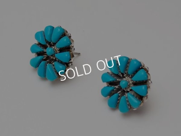 画像2: ターコイズクラスターピアス (2)