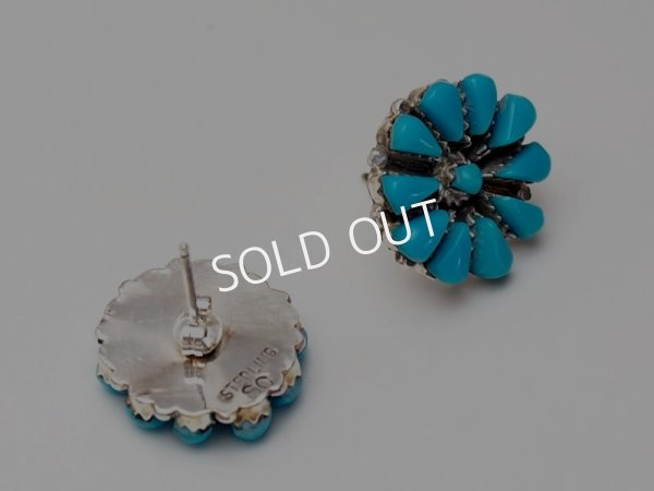 画像3: ターコイズクラスターピアス (3)