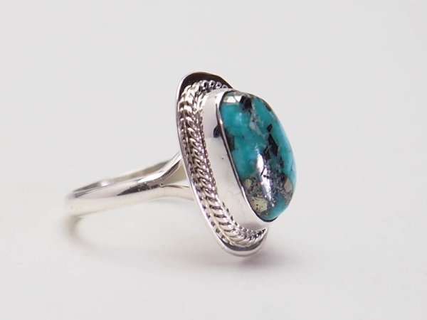 画像2: ナバホ　WhiteWaterターコイズリング (2)