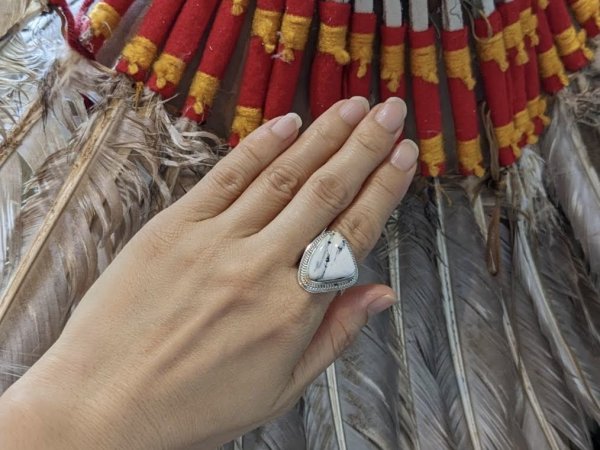 画像4: ナバホ ホワイトバッファローリング (4)