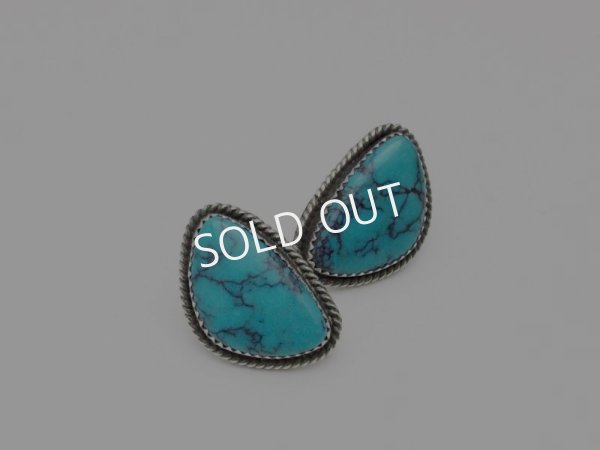 画像1: ナバホ　ターコイズ　ピアス (1)