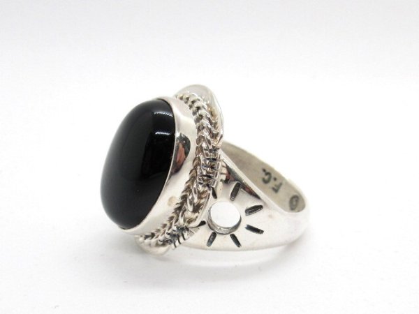 画像2: ナバホ　オニキス　リング (2)