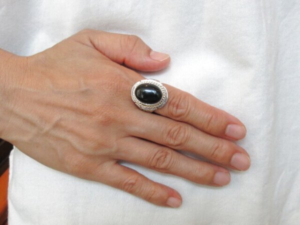 画像4: ナバホ　オニキス　リング (4)