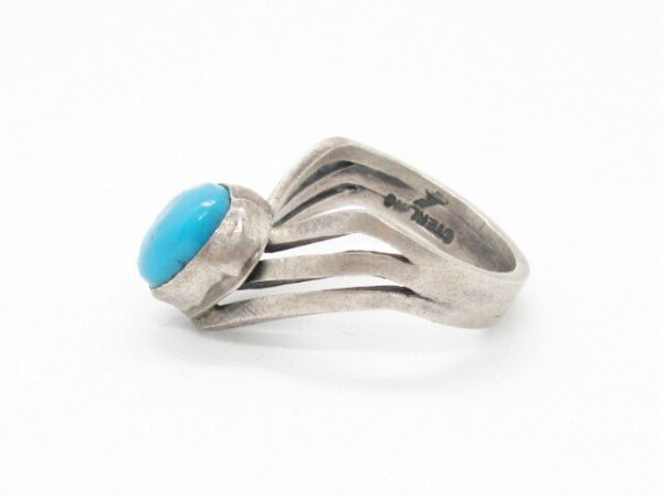 画像2: ナバホ キングマンターコイズリング (2)